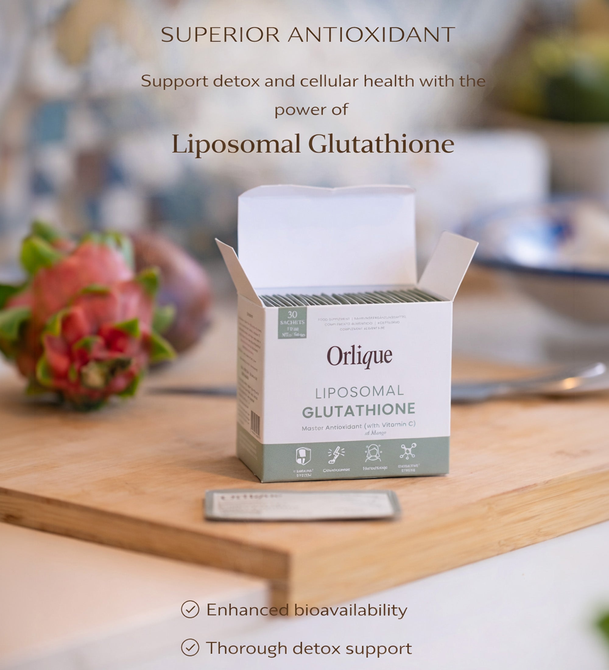 Haut- &amp; Zellschutz Liposomales Glutathion + Vitamin C | Orlique