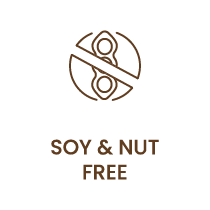 Ikon for allergi-venligt produkt, fri for soja og nødder.